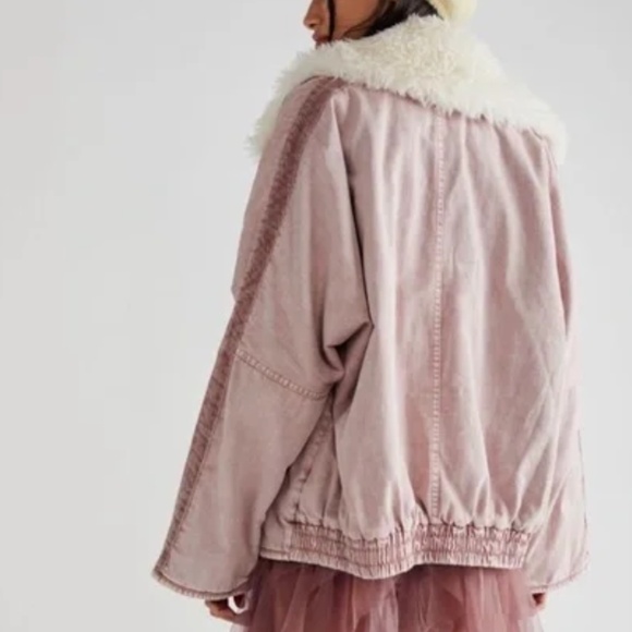Free People Lolo Denim Jacket in Mauve size various NWT - Picture 4 of 11